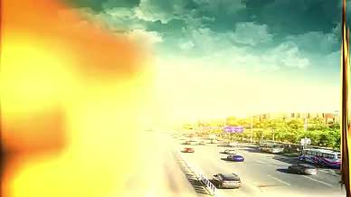 云层出现金色3d文字大气交通片头视频的预览图